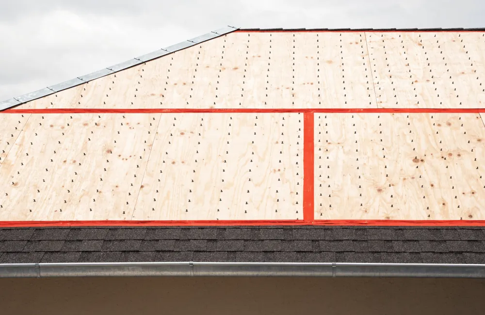 A FORTIFIED sealed roof deck with taped seams and flush ring-shank nailing